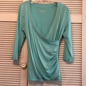 SOFT SURROUNDINGS Ruched Surplice Pima Top